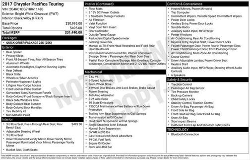 2017 Chrysler Pacifica Touring