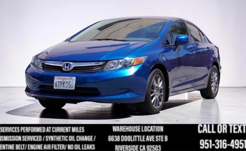 Dyno Blue Pearl 2012 Honda Civic LX
