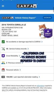 2016 Toyota Corolla LE Plus