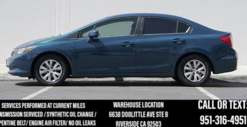 Dyno Blue Pearl 2012 Honda Civic LX