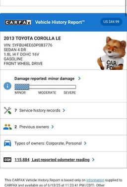 2013 Toyota Corolla LE Special Edition