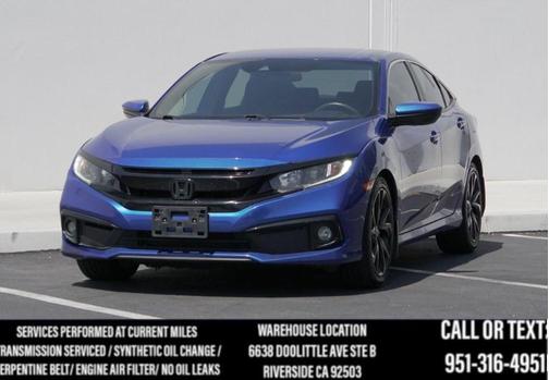Aegean Blue Metallic 2020 Honda Civic Sport