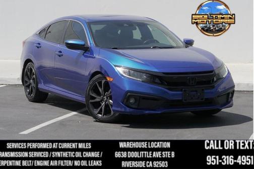 Aegean Blue Metallic 2020 Honda Civic Sport