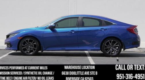 Aegean Blue Metallic 2020 Honda Civic Sport