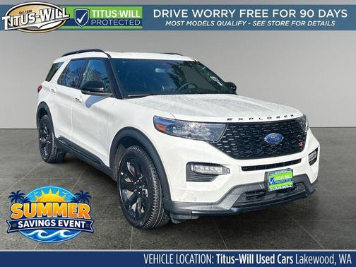Star White Metallic Tri-Coat 2023 Ford Explorer ST