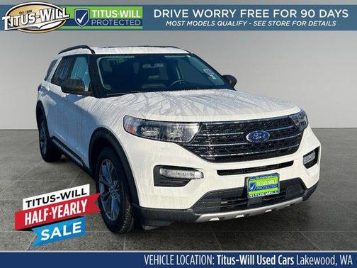 Star White Metallic Tri-Coat 2023 Ford Explorer XLT