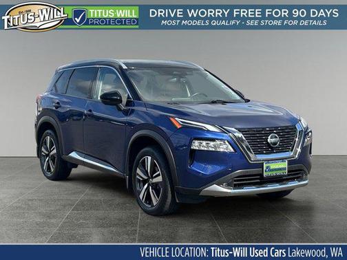 Blue 2021 Nissan Rogue Platinum