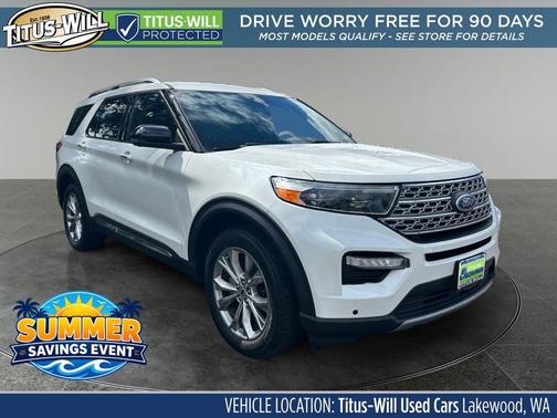 Star White Metallic Tri-Coat 2020 Ford Explorer Limited