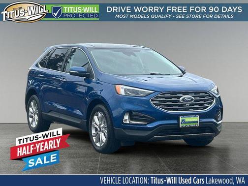 Atlas Blue Metallic 2024 Ford Edge Titanium