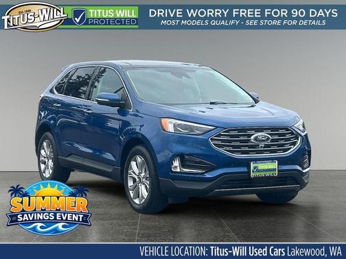Atlas Blue Metallic 2024 Ford Edge Titanium