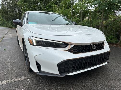 Platinum White Pearl 2025 Honda Civic Hybrid Sport