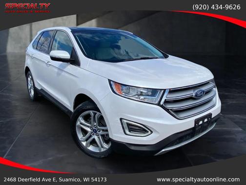 White Platinum Clearcoat Metallic 2018 Ford Edge Titanium