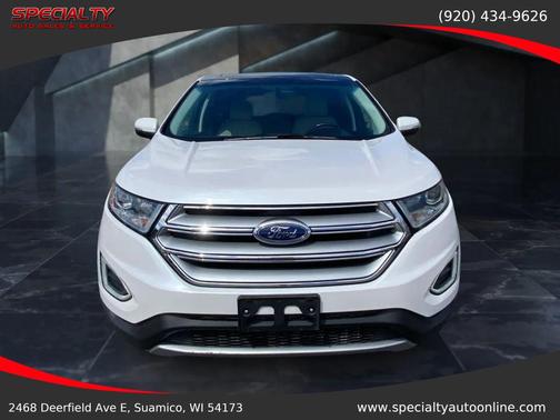 White Platinum Clearcoat Metallic 2018 Ford Edge Titanium