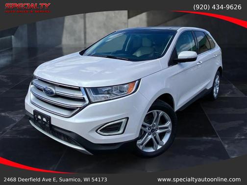 White Platinum Clearcoat Metallic 2018 Ford Edge Titanium