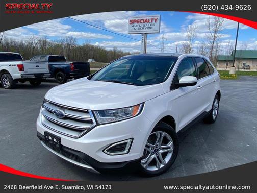 White Platinum Clearcoat Metallic 2018 Ford Edge Titanium