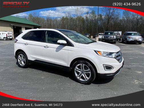 White Platinum Clearcoat Metallic 2018 Ford Edge Titanium