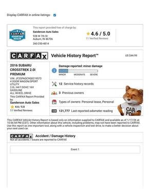 2016 Subaru Crosstrek 2.0i Premium