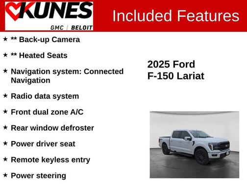 White 2025 Ford F-150 Lariat