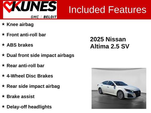 Glacier White 2025 Nissan Altima 2.5 SV