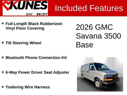 Quicksilver Metallic 2026 GMC Savana 3500 3500 Regular Wheelbase, Work Van, RWD