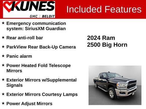 Diamond Black Crystal Pearlcoat 2024 RAM 2500 Big Horn Crew Cab 4x4 6'4' Box