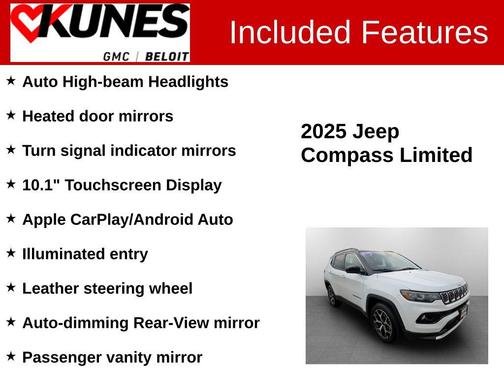 Bright White Clearcoat 2025 Jeep Compass Limited