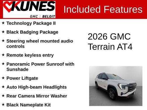 Summit White 2026 GMC Terrain AWD AT4