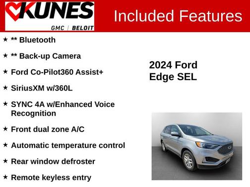 Silver Metallic 2024 Ford Edge SEL