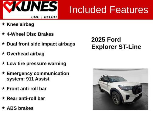 White Metallic 2025 Ford Explorer ST-Line