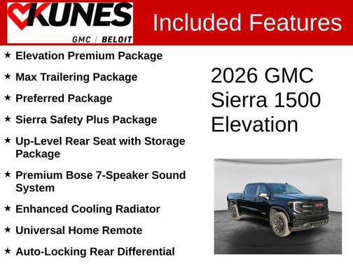 Onyx Black 2026 GMC Sierra 1500 Elevation