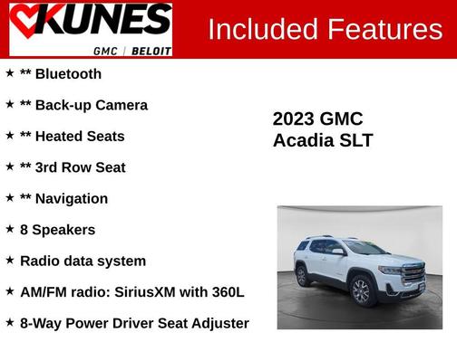 Summit White 2023 GMC Acadia FWD SLT