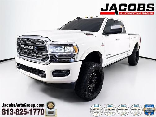 Pearl White 2020 RAM 3500 Limited Crew Cab 4x4 6'4' Box