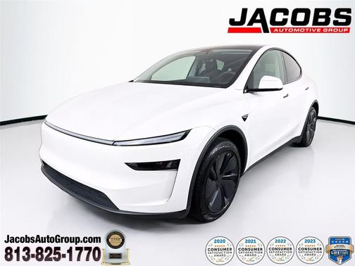 Pearl White Multi-Coat 2026 Tesla Model Y Long Range Launch Series