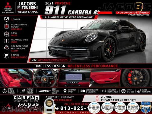 Black 2021 Porsche 911 Carrera 4S