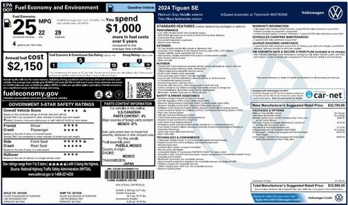 2024 Volkswagen Tiguan 2.0T SE