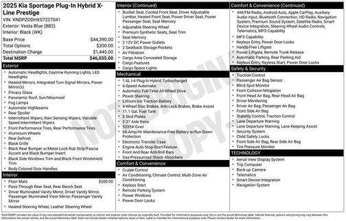 2025 Kia Sportage Plug-In Hybrid X-Line Prestige