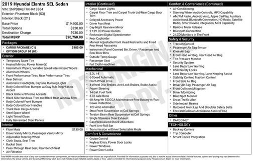 2019 Hyundai ELANTRA SEL