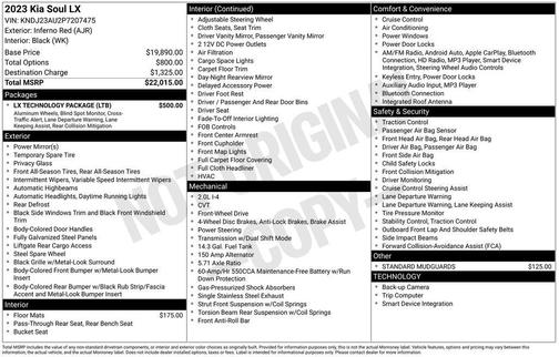 Inferno Red 2023 Kia Soul LX