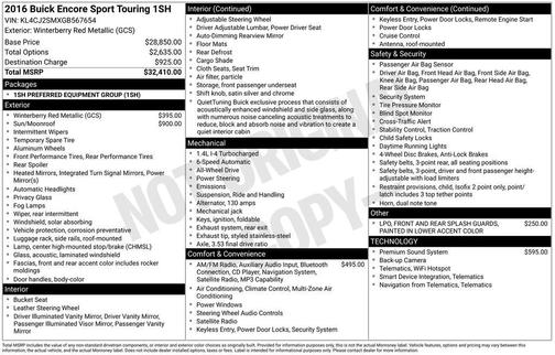 2016 Buick Encore Sport Touring