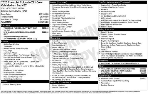 2020 Chevrolet Colorado Z71