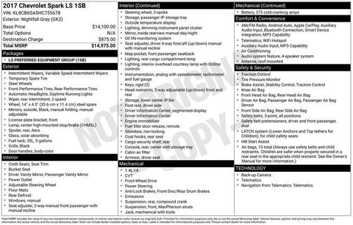 2017 Chevrolet Spark LS
