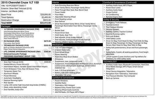 2015 Chevrolet Cruze 1LT