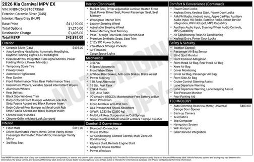 2026 Kia Carnival EX