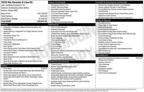 2025 Kia Sorento X-Line EX