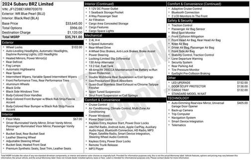 2024 Subaru BRZ Limited