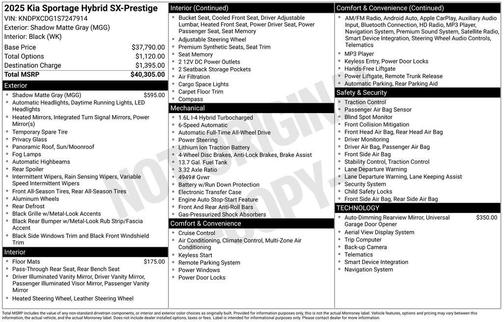 2025 Kia Sportage Hybrid SX-Prestige