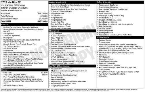 Green 2023 Kia Niro EX