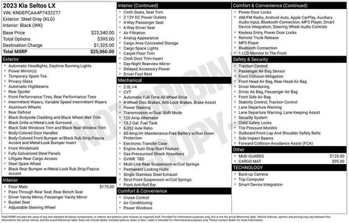 Steel Gray 2023 Kia Seltos LX