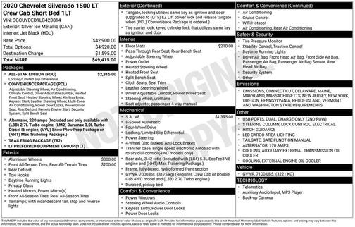 2020 Chevrolet Silverado 1500 LT