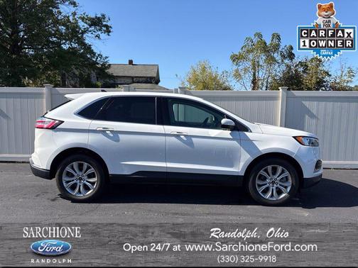 Star White Metallic Tri-Coat 2024 Ford Edge Titanium